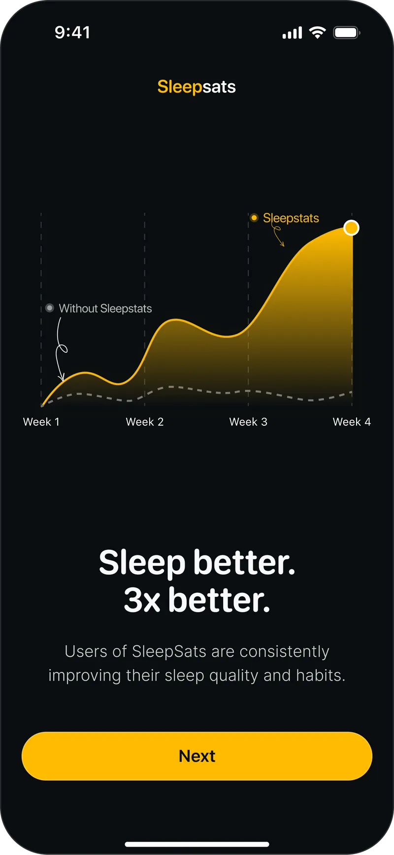 Sleep better app screen